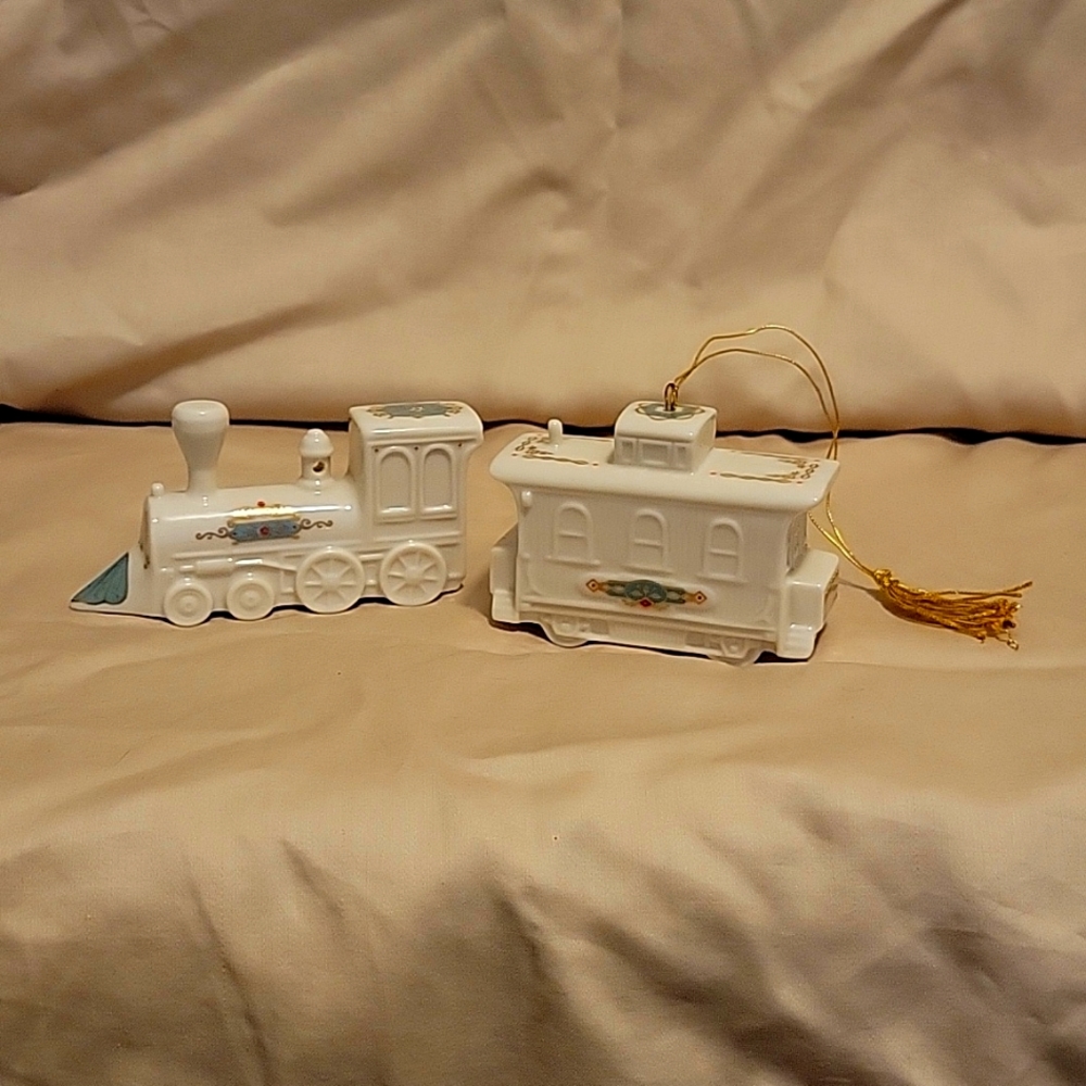 Lenox China Train and Passenger Car Ornaments